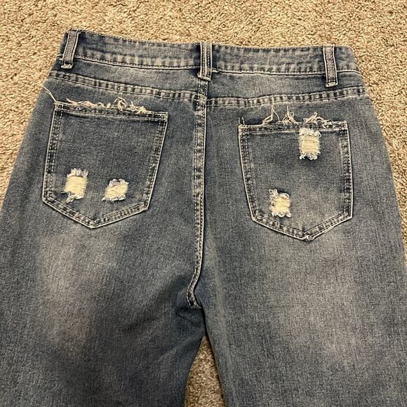 Women’s Patriotic Americana Blue Jeans‎ Denim 8 10 (30 waist) Rugged Frayed M - Picture 15 of 16